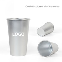 Gobelet de refroidissement en aluminium réutilisable personnalisé Tasse de fête de camping en plein air à couleur changeante avec LOGO personnalisé