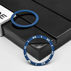 Insert de lunette en céramique plate 38*31,6 mm avec pip luminescent à 12 pour pièces de montre SKX007 <span class=keywords><strong>SKX009</strong></span> - Product Image 4