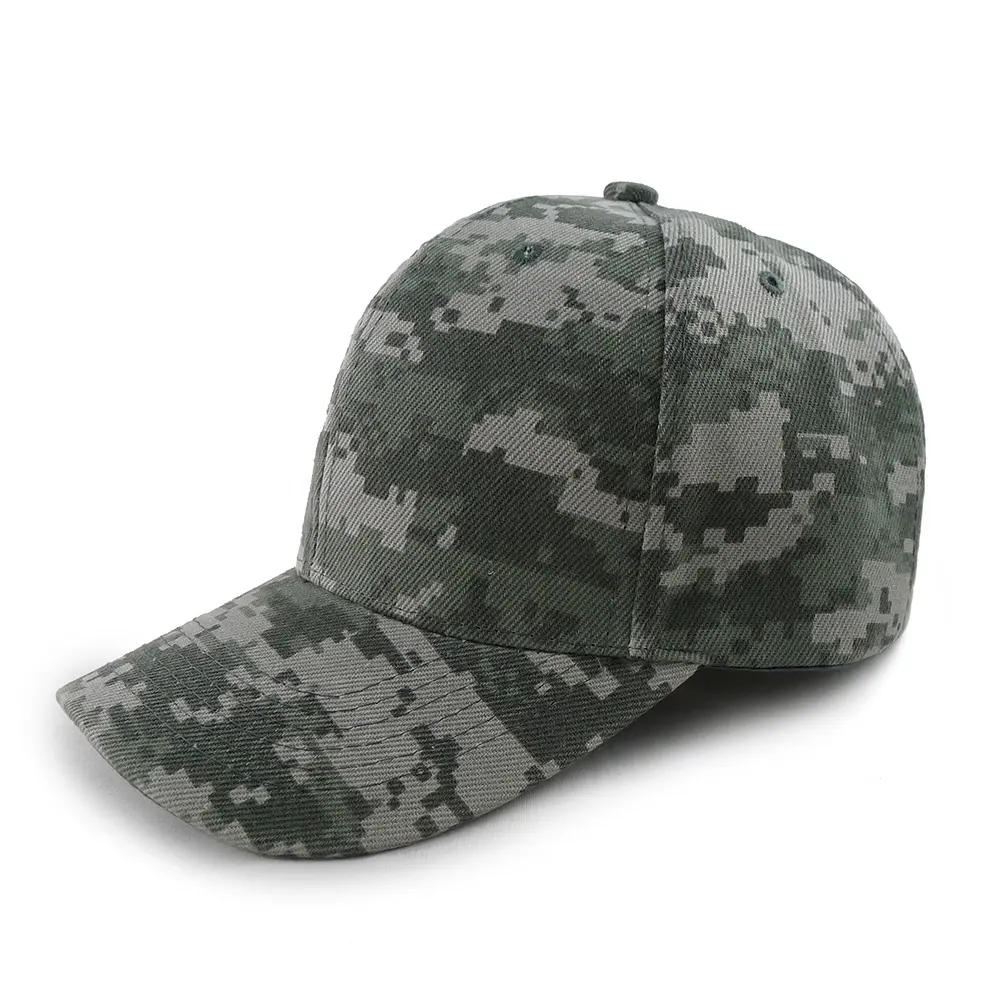 Cappellino mimetico a 6 pannelli in cotone personalizzato di alta qualità cappelli da baseball in bianco personalizzati Gorras cappelli all'ingrosso Unisex