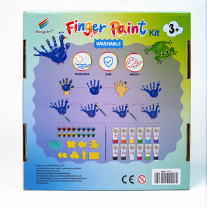 WingArt Set de 12 Pinturas Lavables para Dedos, 60ml, No Tóxicas, a Base de Agua, Kit de <span class=keywords><strong>Pintura</strong></span> para Dedos para Niños - Product Image 3