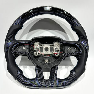 Volante Personalizzato in Vera Fibra di Carbonio Blu, Vendita Diretta, Adatto per <span class=keywords><strong>Dodge</strong></span> SRT Durango Hellcat <span class=keywords><strong>Charger</strong></span> - Product Image 1