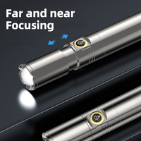 Lampe torche zoomable en alliage d'aluminium personnalisée, faisceau laser puissant, mini lampe torche droite ultra-lumineuse pour la randonnée en extérieur