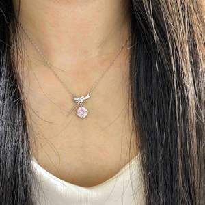 Collier en argent pur S925, motif floral géométrique, style coréen de luxe léger, polyvalent pour hommes et femmes - Product Image 5