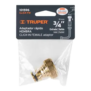 BOX 6 Raccord rapide femelle en laiton 3/4'', système Click, TRUPER - Product Image 3