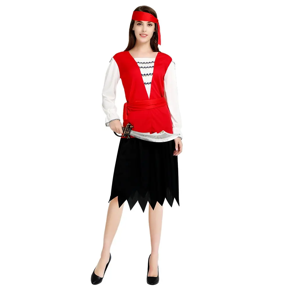 Оптовая продажа, женский простой пиратский игровой костюм для косплея, маскарадный костюм для выступления на Хэллоуин