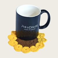 Sous-verres en crochet faits main en forme de tournesol, décorations de table isolantes et élégantes en forme de fleurs, vente en gros, en stock