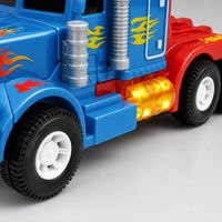 Camion robot semi-remorque en plastique durable et non toxique, déformable, avec tuyaux d'échappement et moteur doré, cadeau éducatif pour enfants de 2 à 4 ans