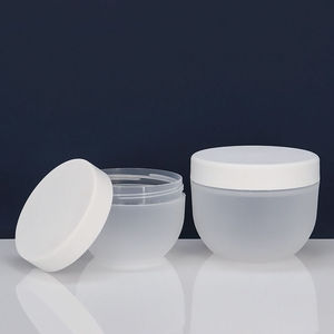Pot cosmétique en plastique PP givré noir <span class=keywords><strong>de</strong></span> 300 ml, 250 ml, 250 g, forme <span class=keywords><strong>de</strong></span> bol, pot en plastique PCR 100 % mat <span class=keywords><strong>de</strong></span> 200 ml pour <span class=keywords><strong>beurre</strong></span> corporel avec bouchon blanc - Product Image 1
