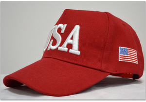 Vente en gros extérieur coloré rouge camouflage Usa President Election 3d brodé Baseball Snapback Cap Hat avec drapeau américain - Product Image 3