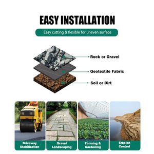 Prêt à expédier, couverture de sol 100 GSM <span class=keywords><strong>pour</strong></span> les parterres de fleurs, contrôle des mauvaises herbes, tissu tissé, couverture de sol, paillis, couverture de sol perforée - Product Image 2