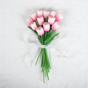Bouquet de fleurs simulées de tulipes de Lily Valley de mariage de Noël fait à <span class=keywords><strong>la</strong></span> main pour l'obtention <span class=keywords><strong>du</strong></span> diplôme fête des pères de Pâques-effet de verre - Product Image 4