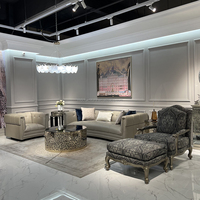 Ensemble de meubles de salon de style américain moderne, canapé et fauteuil en cuir de haute qualité, fournisseur de meubles de luxe pour villa