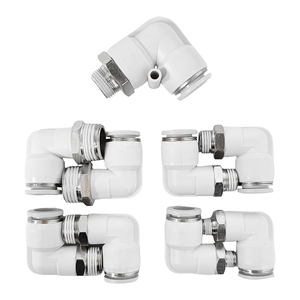 Conector Neumático Tipo <span class=keywords><strong>L</strong></span> <span class=keywords><strong>PL</strong></span> con Rosca Macho de 90 Grados °   Conector Rápido de 4 mm a 12 mm - Product Image 4