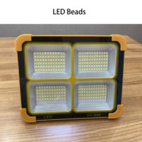 Lampu Sorot LED Tenaga Surya Portabel Isi Ulang USB 200w Tahan Air untuk Keamanan Luar Ruangan, Stadion, Darurat, dan Berkemah