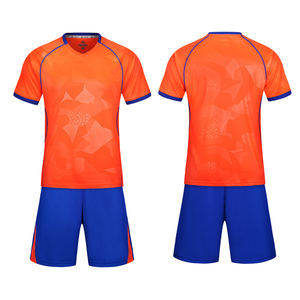 Set jersey sepak bola anak laki-laki dan perempuan, pakaian sepak bola poliester 100% warna-warni desain kustom bersirkulasi latihan sepak bola - Product Image 3
