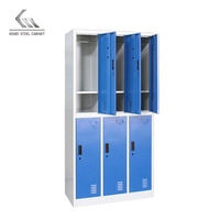 Casier métallique à 6 compartiments, vestiaire, rangement de vêtements, armoire de rangement en acier, casier pour le personnel, salle de sport, école