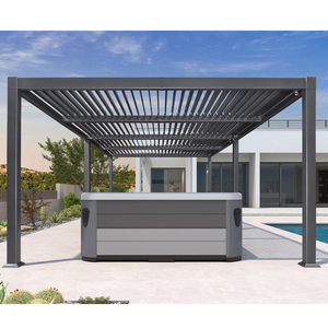 Toit à persiennes personnalisé moderne standard de type 175 <span class=keywords><strong>Pergola</strong></span> extérieure motorisée en <span class=keywords><strong>aluminium</strong></span> enduit de poudre de dos de patio de jardin imperméable - Product Image 2