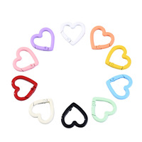 En forme de coeur bricolage métal mousqueton comptage anneau Clip fermoir Style Simple porte-clés accessoire pour couture bijoux pendentif