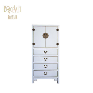 Modern <strong>White</strong> <strong>Storage</strong> <strong>Cabinet</strong> with Panel Design for Living Room and Bedroom Antique Solid Wood Home Furniture with Drawers - Product Image 5