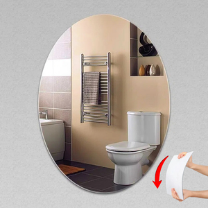Miroir autocollante vasca da bagno a parete ovale appiccicoso infrangibile autoadesivo adesivo acrilico <span class=keywords><strong>adesivi</strong></span> a specchio <span class=keywords><strong>per</strong></span> parete - Product Image 1
