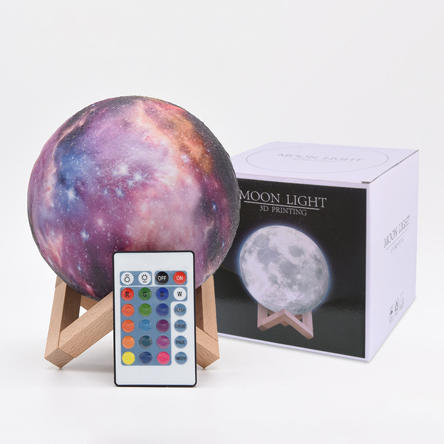 Newish Indoor Home Table Decorations Lighting Touch Function Realistic Effect 3d Moon Lamp Led Night Light Lamp