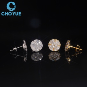 Pendientes de tuerca de moissanita con corte marquesa en oferta, de plata 925 auténtica chapada en oro, con engaste de garra y cierre de rosca de lujo, joyería. - Product Image 3