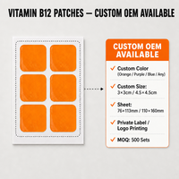 Patchs transdermiques de vitamine B12 HLK, supplément énergétique à la vitamine C et E, gel auto-adhésif pour les soins de la peau, OEM ODM, logo personnalisé