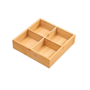 Plateau de service en bambou avec couvercle et compartiments, idéal pour les collations, les noix, les bonbons, les légumes, pour la maison, la cuisine, le salon - Product Image 4