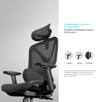 Chaise de bureau exécutive ergonomique moderne en maille, dossier haut, support lombaire extensible et réglable, siège en tissu, pour usage domestique ou professionnel, directement de l'usine