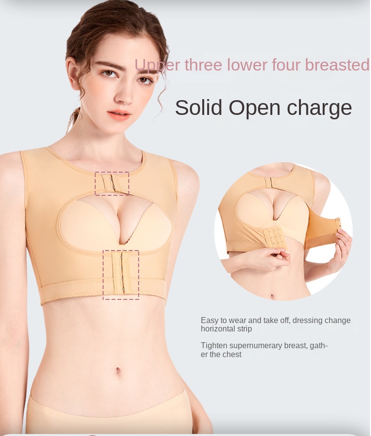 ZOYIAME Best Post-OP Shapewear Breast Back Correction Lipo Vest Shaper Chest Support Open Bust Bra Surgical Compression Garments