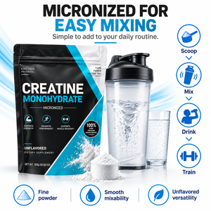 Créatine monohydrate en poudre 300g micronisée sans arôme pour la course à pied, l'entraînement HIIT, le soutien quotidien à la forme physique, la force et les performances - Product Image 3