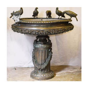 Fontaine d'eau en bronze antique de grande taille, statue d'animal colombine en bronze coulé à la main, décoration de jardin d'extérieur - Product Image 1