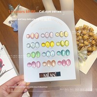 Nouveau Kit de Vernis Gel Semi-Permanent Effet Œil de Chat Milan 12 Couleurs 15ml Non Toxique Écologique Longue Durée pour Salon de Manucure