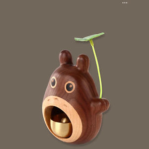 A0456 Carillons à vent en bois mignons, clochettes en cuivre, sonnette d'entrée, pendentif de porte, décoration intérieure, cadeau de déménagement - Product Image 3