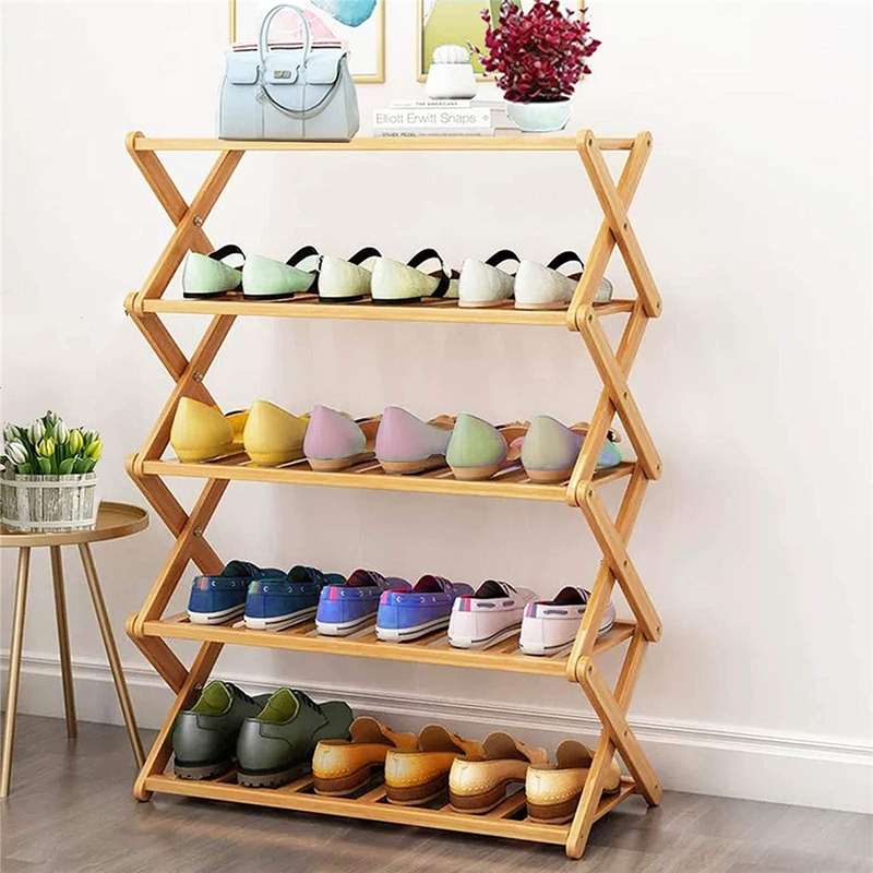 5 Tier Shoe Rack Foldable Bamboo