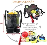 Bolsa de red de playa plegable personalizada para hombre y mujer, mochila de gimnasio con cordón, bolsa de malla para deportes, baile, equipo de natación