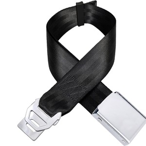 Adjustable Universal Four-Directional Aircraft Seat Belt Extender with Plastic & Steel Construction Black/Silver Color - Product Image 1