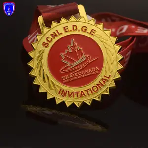 roll skating medal Skate Canada invitational with magnetic pin wholesale cheap zinc alloy medal award of honor running