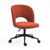 Chaise de bureau multifonctionnelle pivotante en tissu orange pour directeur de direction Chaise de bureau de luxe avec roulettes