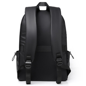 Fábrica 15,6 pulgadas logotipo personalizado impermeable Oxford Pu Material hombres de negocios mochila de viaje mochila para ordenador portátil - Product Image 4