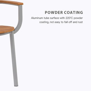 Chaise de salle à manger en plastique et bois empilable en aluminium nordique d'extérieur bon marché (E7308) - Product Image 5