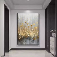 Haute qualité 3D Texture feuille d'or pur dessiné à la main peinture à l'huile abstraite Art mural
