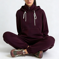 Vente Chaude Sweat à Capuche Femme Personnalisable avec Logo, Col Zippé, Coupe Ample, Bordure Latérale en Cordon Contrastant, Respirant, pour le Quotidien et le Streetwear