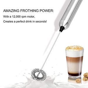 <span class=keywords><strong>Mousseur</strong></span> à lait électrique portatif mini, fonctionnant sur piles, en acier inoxydable, pour café et latte - Product Image 4