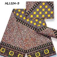 Tissu imprimé à la cire super pailleté Mikemaycall, tissu Ankara Wax 6 yards, véritable tissu en dentelle imprimé à la cire