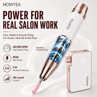 Perceuse à ongles sans fil professionnelle 40000 tr/min 85W sans balais 40 niveaux de vitesse texture cuir rechargeable machine de manucure et pédicure