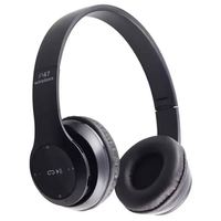 Headphone P47 Murah TF FM Nirkabel Earphone 3.5mm Aux Headset LED Biru Dinamis untuk Ponsel Pintar untuk Perjalanan