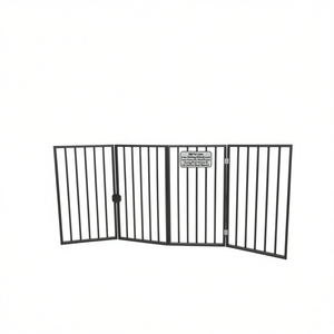 ประตูรั้วสัตว์เลี้ยง DB แบบพับได้ ดีไซน์โค้งสแตนเลส สำหรับทางเข้าประตู ใช้ภายในบ้าน สำหรับแมวและสุนัข - Product Image 1