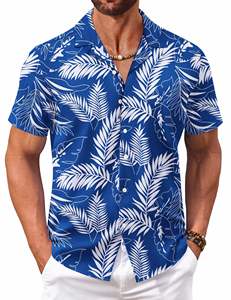 Tropical Paradise Men's Hawaiian Print Short Sleeve Button Shirt Breathable Knitted Resort Wear Machine Washable Wrinkle Summer - Product Image 5