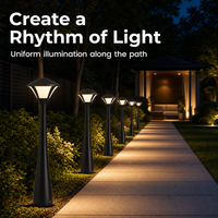 Lampadaire de jardin en aluminium basse tension, étanche IP66, pour allée, cour et pelouse